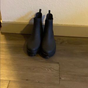 Play by Jeffrey Campbell black matte rain boots